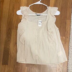 Express Cream Ruffle Blouse